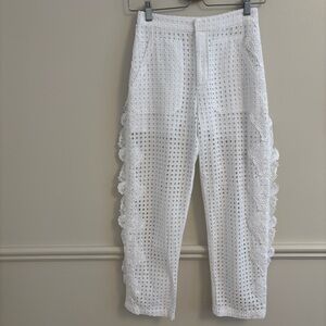 Pinko White Textured Pants